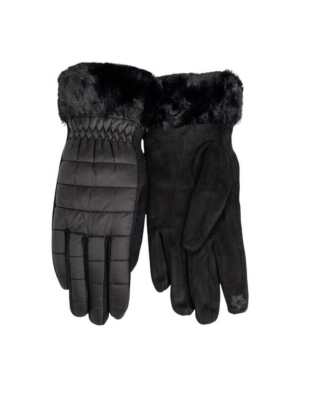 Juodos Moteriškos Pirštinės Su Pašiltinimu EK201