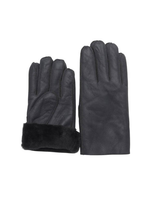 Vyriškos Rudos Šiltos Kailinės Pirštinės VK69