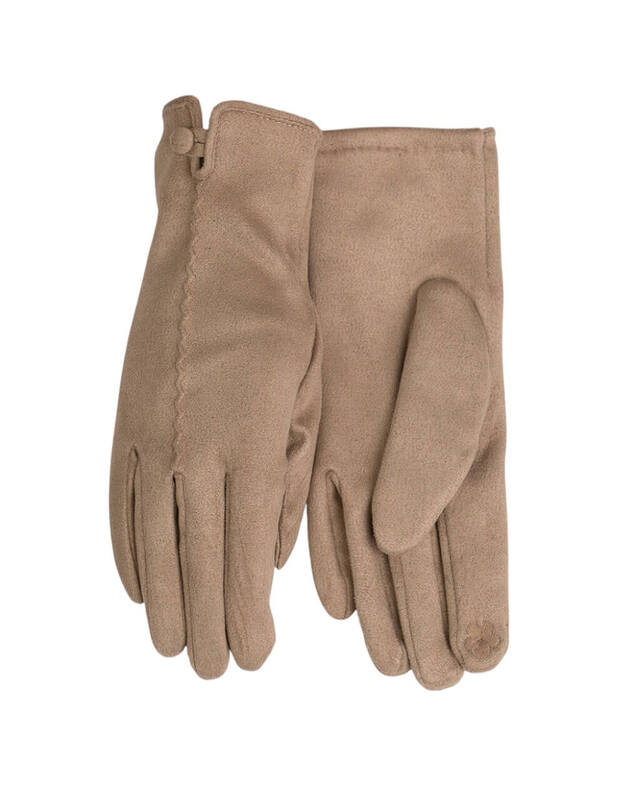 Moteriškos Smėlio Spalvos Pirštinės Su Pašiltinimu Liečiamam Ekranui MB291