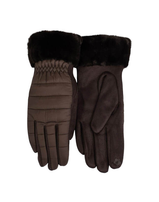 Rudos Moteriškos Pirštinės Su Pašiltinimu EK203