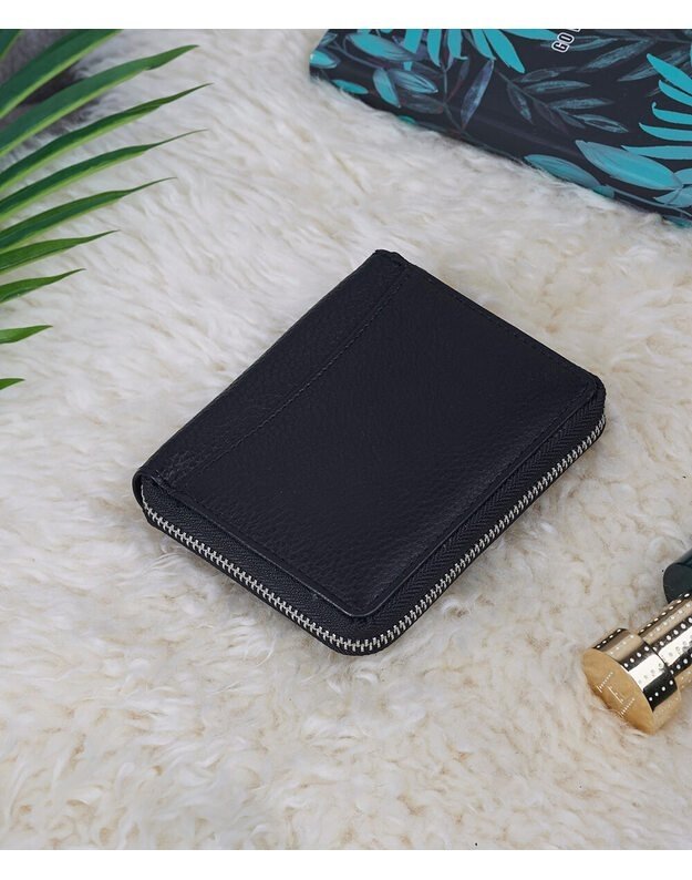 Leather Men s Wallet - Black - WPV115
