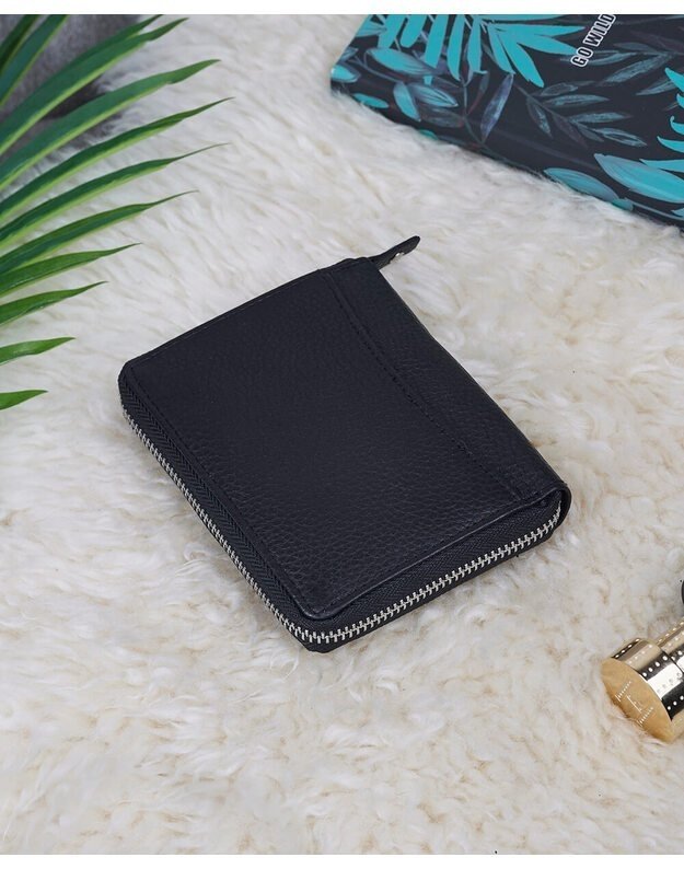 Leather Men s Wallet - Black - WPV115