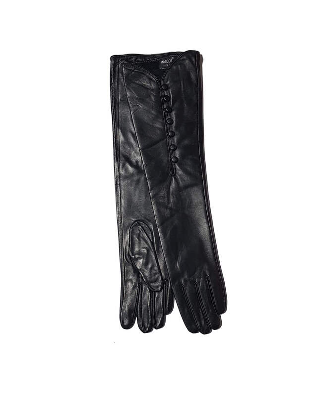 Moteriškos IIgos Juodos Natūralios Ožkos Odos Pirštinės Su Pašiltinimu MI33 1