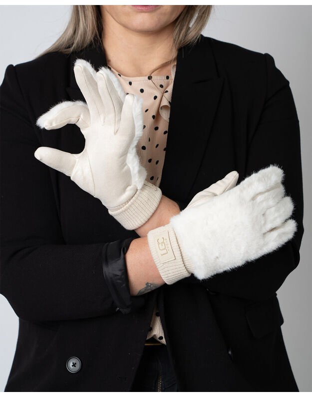 Moteriškos Baltos Pirštinės Su Pašiltinimu Liečiamam Ekranui MB350