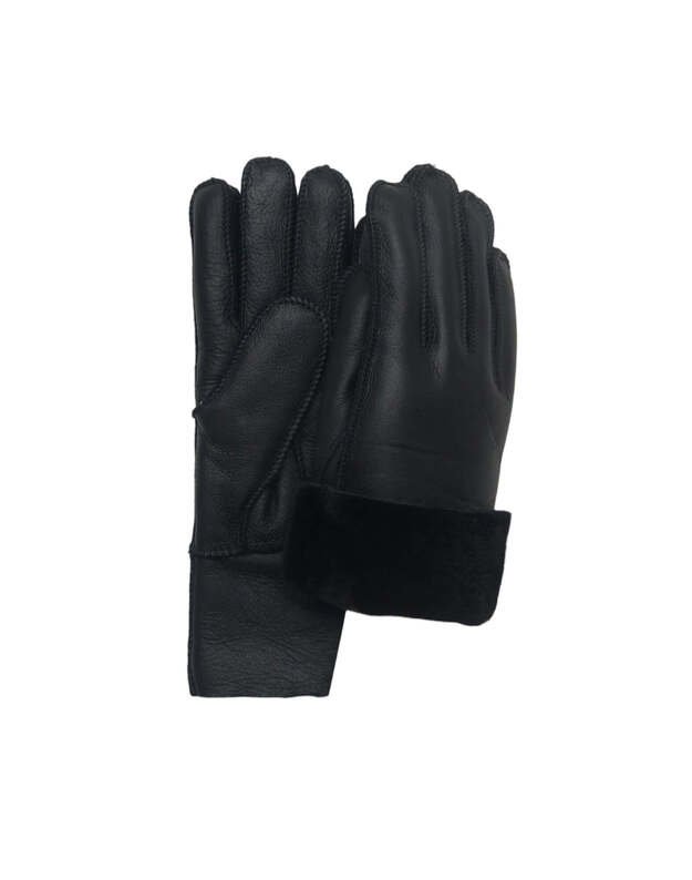 Moteriškos Juodos Šiltos Kailinės Pirštinės MKP06 1