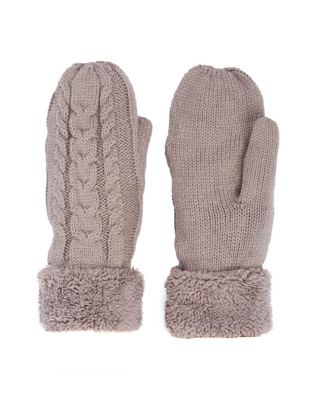 Moteri&scaron;kos Megztos Dvigubos Kum&scaron;tinės Pir&scaron;tinės Su Pa&scaron;iltinimu T336 1