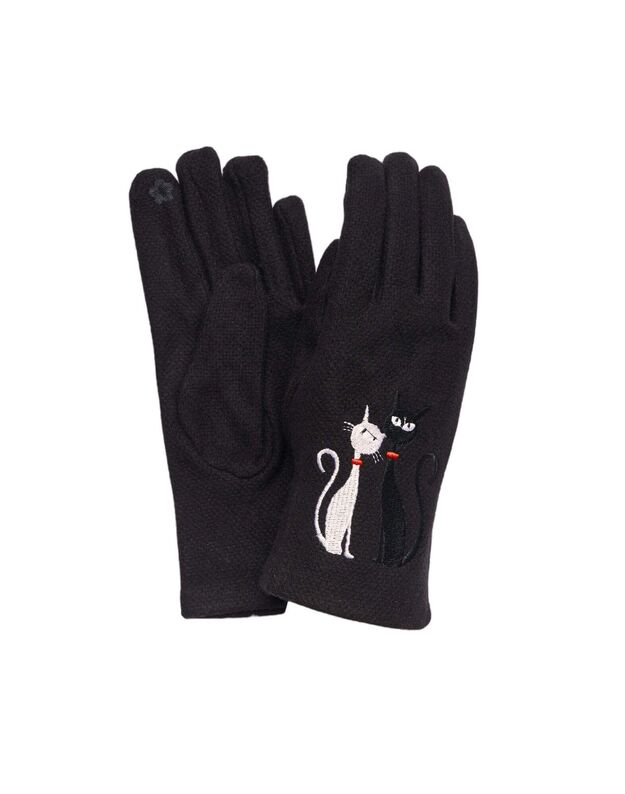 Moteriškos Juodos Pirštinės Su Pašiltinimu Liečiamam Ekranui MB163 1