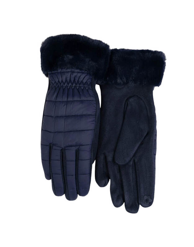 Mėlynos Moteriškos Pirštinės Su Pašiltinimu EK205