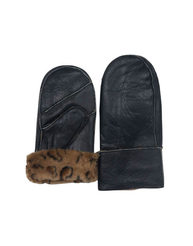 Vyriškos Juodos Šiltos Kailinės Kumštinės VK73