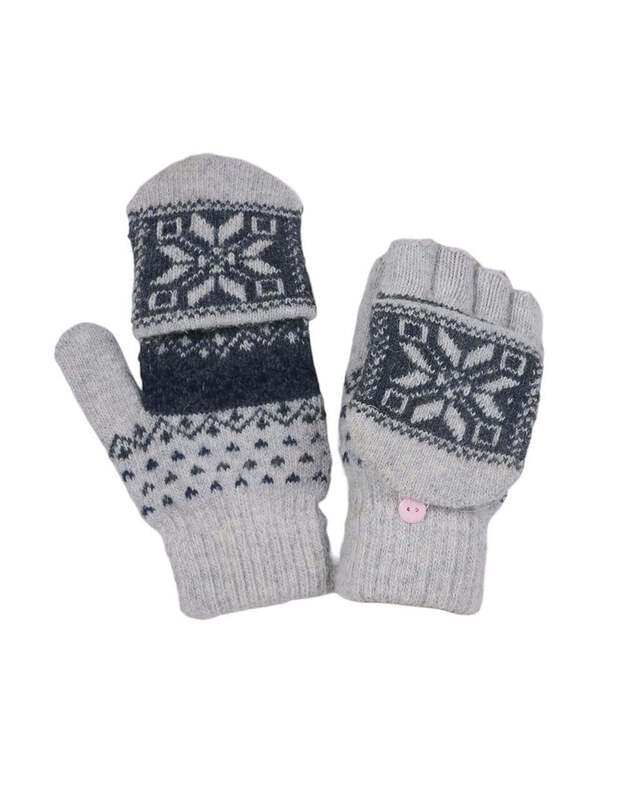 Moteriškos Megztos Atverčiamos Pirštinės T4061 1