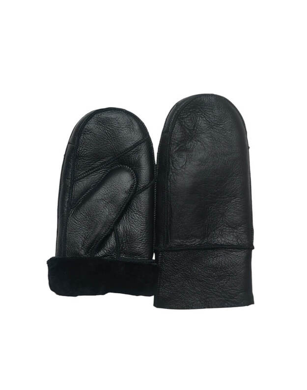 Vyriškos Juodos Šiltos Kailinės Kumštinės VK74