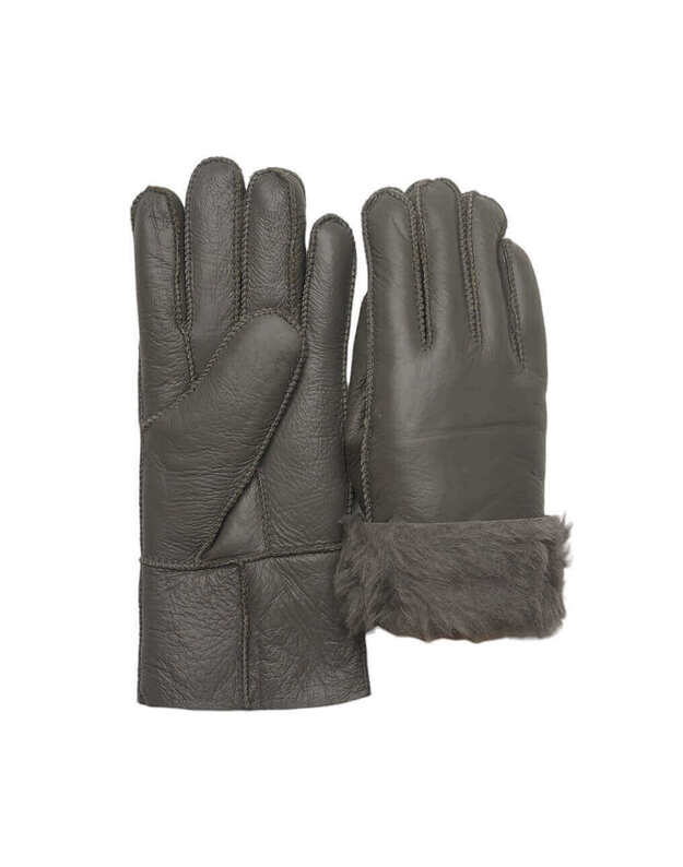 Moteriškos Pilkos Šiltos Kailinės Pirštinės MKP08 1