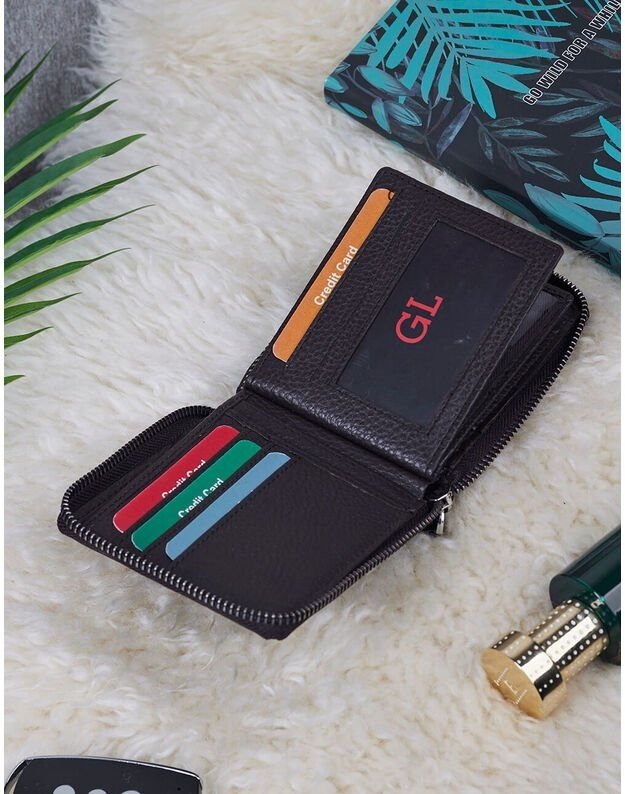 Leather Men s Wallet - Brown - WPV118