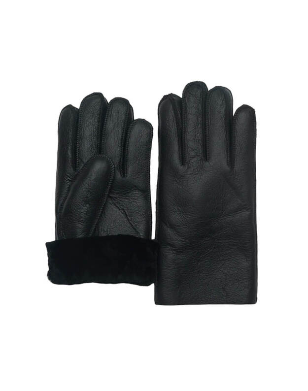 Vyriškos Juodos Šiltos Kailinės Pirštinės VK71