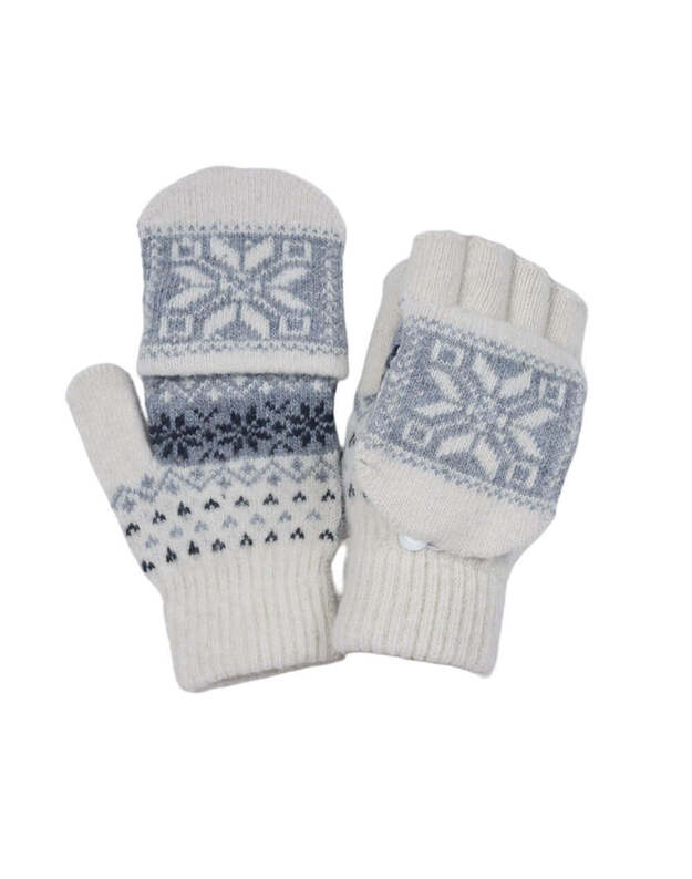 Moteriškos Megztos Atverčiamos Pirštinės T4064 1