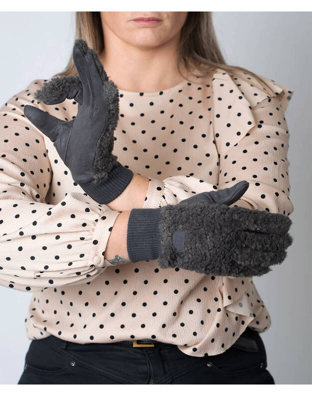 Moteriškos Pilkos Pirštinės Su Pašiltinimu Liečiamam Ekranui MB332