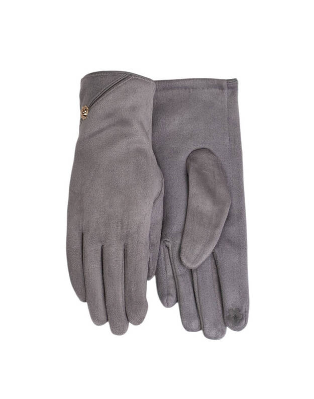 Moteriškos Pilkos Pirštinės Su Pašiltinimu Liečiamam Ekranui MB302