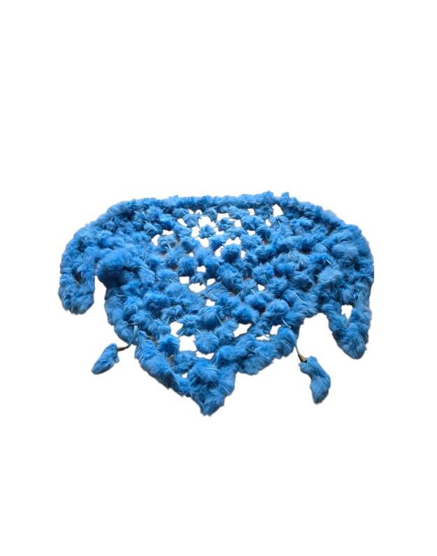 Natūralaus triušio kailio šalikas trikampio formos TRA3007 2