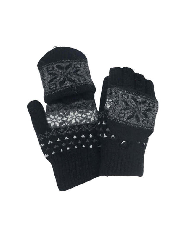 Moteriškos Megztos Atverčiamos Pirštinės T4069 1