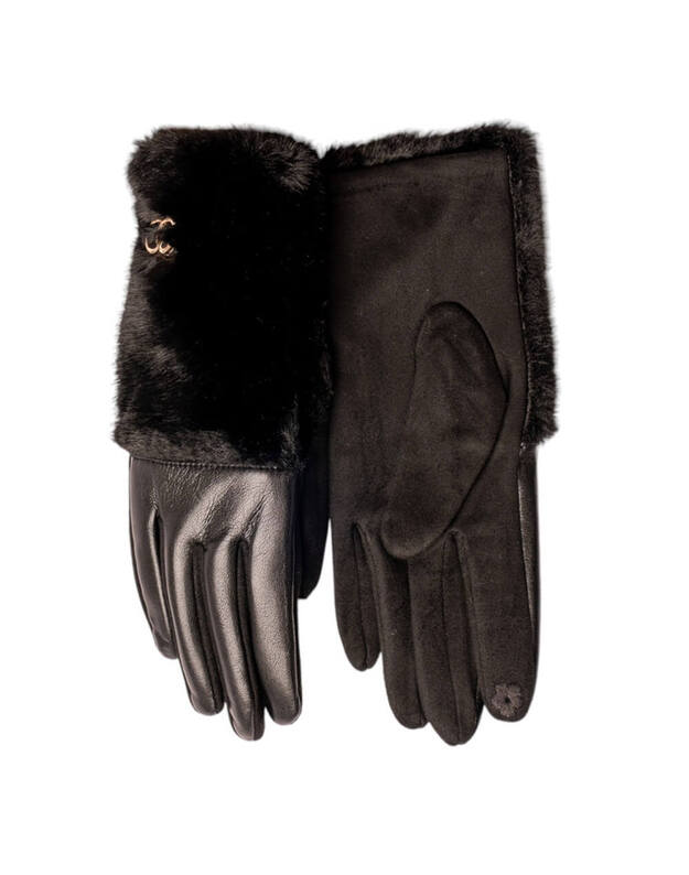 Moteriškos Juodos Pirštinės Su Pašiltinimu Liečiamam Ekranui MB323 1