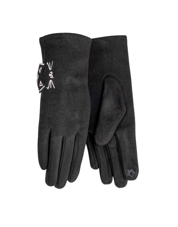 Moteriškos Juodos Pirštinės Su Pašiltinimu Liečiamam Ekranui MB310