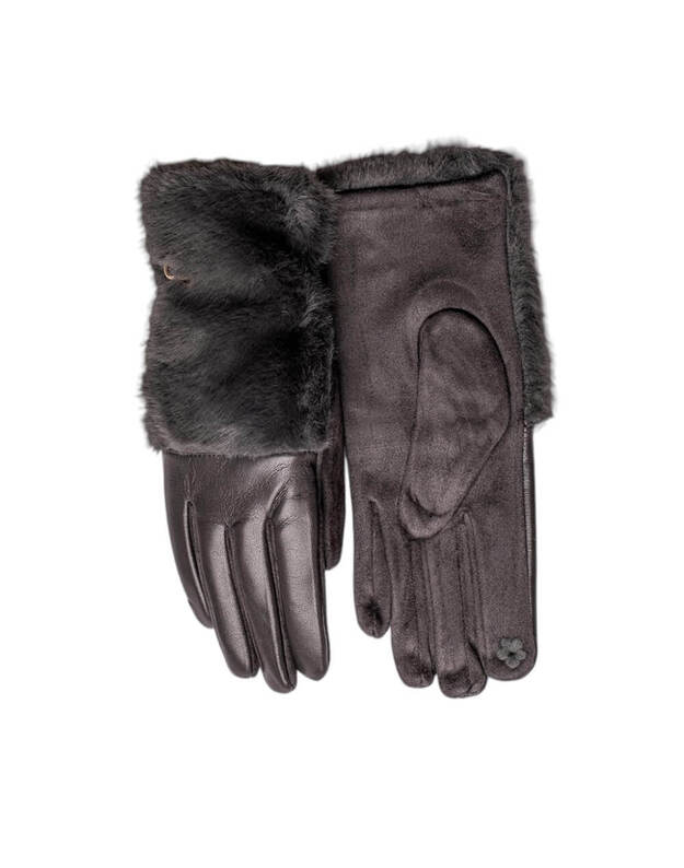 Moteriškos Pilkos Pirštinės Su Pašiltinimu Liečiamam Ekranui MB324 1