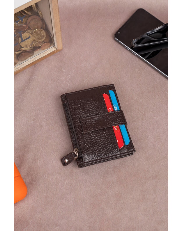 Ruda Minimalistinė Odinė Piniginė P81